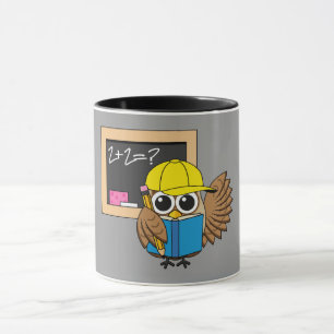 Tecknaden Cute School Student Uggla Mugg