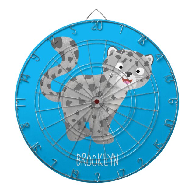 Tecknaden Cute snö leopard Darttavla (Framsidan)