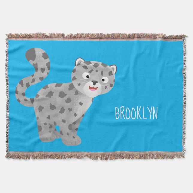 Tecknaden Cute snö leopard Filt (Framsidan)