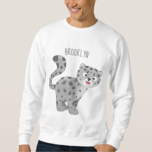 Tecknaden Cute snö leopard Lång Ärmad Tröja