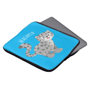 Tecknaden Cute snö leopard Laptop Fodral