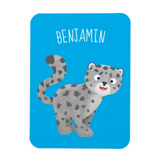 Tecknaden Cute snö leopard Magnet (Vertikal)