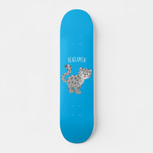 Tecknaden Cute snö leopard Mini Skateboard Bräda 18,5 Cm