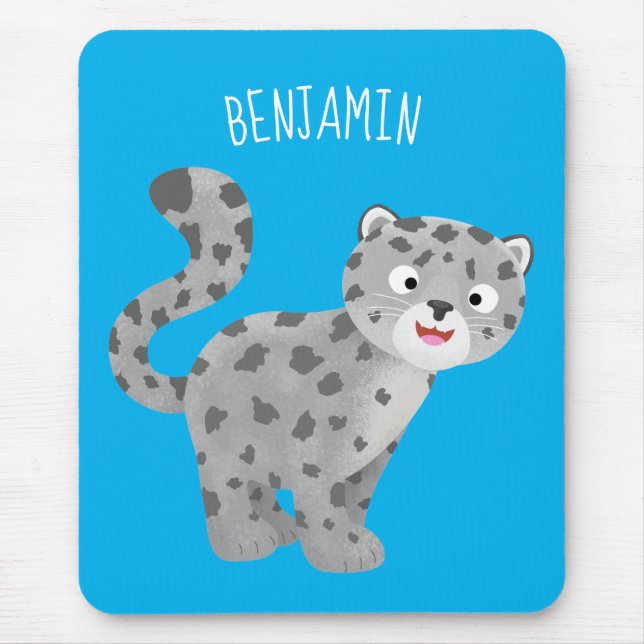 Tecknaden Cute snö leopard Musmatta (Framsidan)