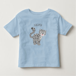 Tecknaden Cute snö leopard T Shirt