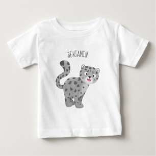 Tecknaden Cute snö leopard T Shirt
