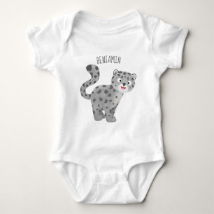 Tecknaden Cute snö leopard T Shirt