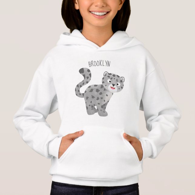 Tecknaden Cute snö leopard T Shirt (Framsida)