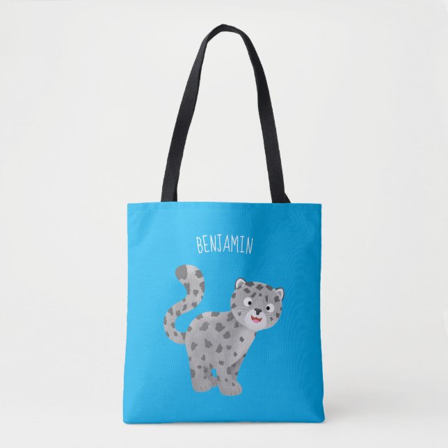 Tecknaden Cute snö leopard Tygkasse (Framsida)