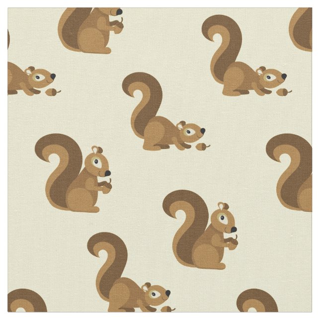 Tecknaden Cute Squirrels Kids Tyg (Närbild)