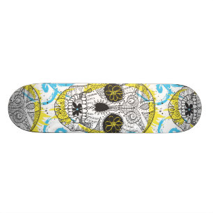 Tecknaden Day of the dead Sugar Skull Tattoo Desig Old School Skateboard Bräda 18 Cm