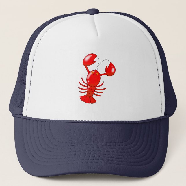 Tecknaden Design för Cute Smiling Lobster Keps (Framsida)