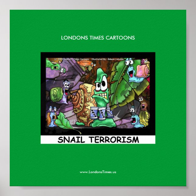 Tecknaden elak Snigel Funny Londons Times Poster  (Framsidan)