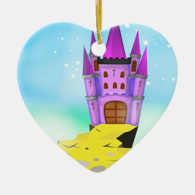 Tecknaden Fairytail Castle Julgransprydnad Keramik (Framsidan)