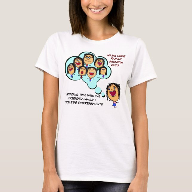 Tecknaden Family Reunion Funny T-shirt (Framsida)
