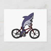 Tecknaden fånig Shark Riding Bicycle