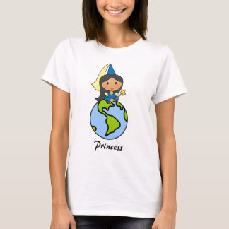 Tecknaden fäster ihop den gulliga princessen för tee shirt