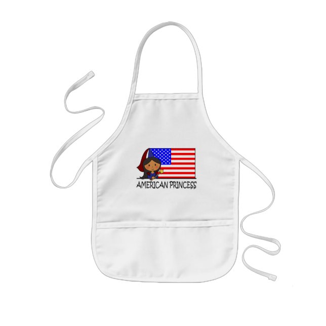 Tecknaden fäster ihop gullig amerikanPrincess Barnförkläde (Framsidan)