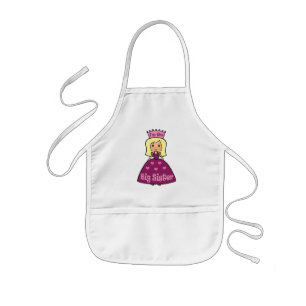 Tecknaden fäster ihop gullig storasysterPrincess Barnförkläde