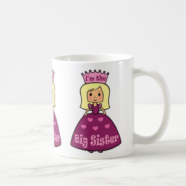 Tecknaden fäster ihop gullig storasysterPrincess Kaffemugg (Höger)