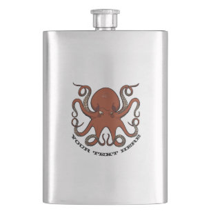 Tecknaden Fierce Red Octopus Tentacles med text Fickplunta