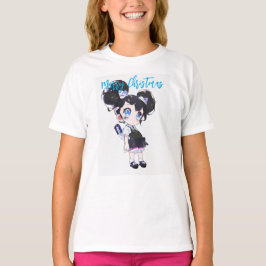Tecknaden Flickor med klädesmall Flickor Kids T-Sh T Shirt