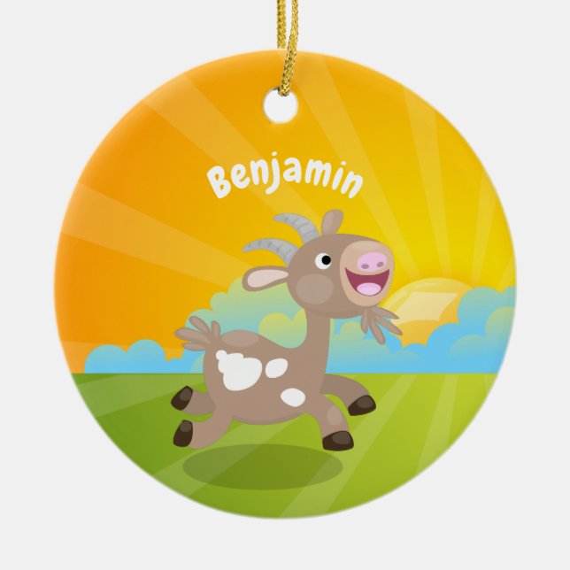 Tecknaden för billy av Cute lycklig Julgransprydnad Keramik (Framsidan)