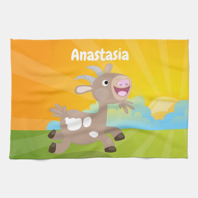 Tecknaden för billy av Cute lycklig Kökshandduk (Horisontell)