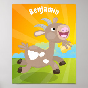 Tecknaden för billy av Cute lycklig Poster