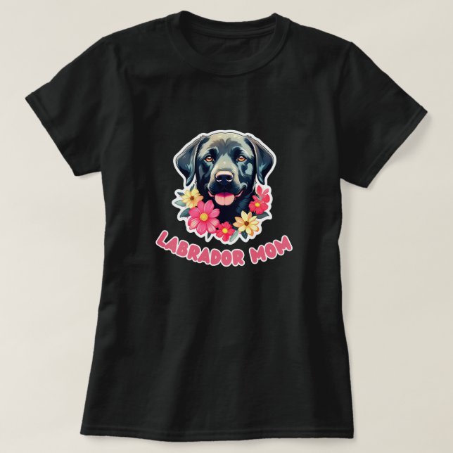 Tecknaden för Blommigten Cute Labrador Retriever L T Shirt (Design framsida)