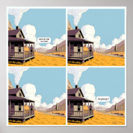 Tecknaden för ensamhet Poster utskrift av väggkons