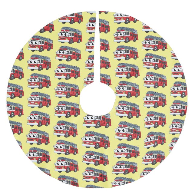 Tecknaden för förbränningsmotor för Cute lycklig Julgransmatta Borstad Polyester (Framsidan)