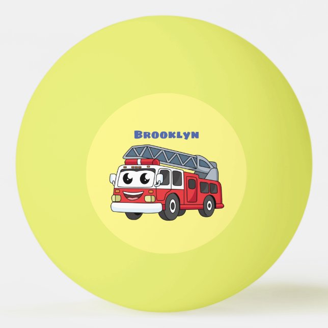 Tecknaden för förbränningsmotor för Cute lycklig Pingisboll (Framsidan)