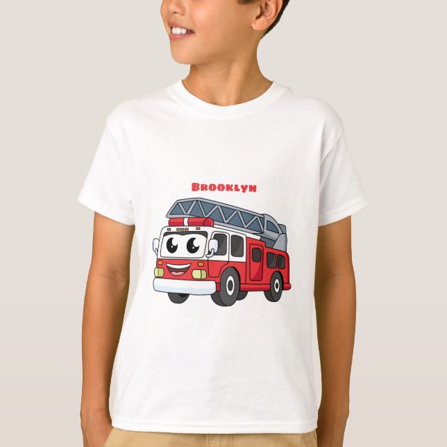 Tecknaden för förbränningsmotor för Cute lycklig T Shirt (Framsida)