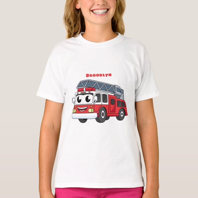 Tecknaden för förbränningsmotor för Cute lycklig T Shirt (Framsida)