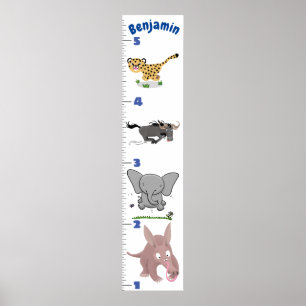 Tecknaden för kutsafari-djur poster