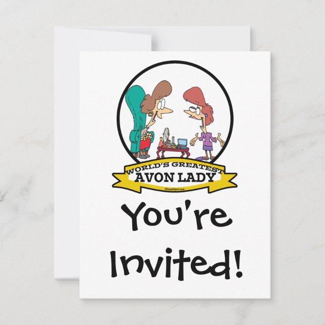 TECKNADEN FÖR KVINNOR I DAM GREATEST AVON INBJUDNINGAR (Framsida)