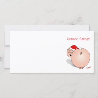 Tecknaden för säsongens hälsningar i Gris. Julkort