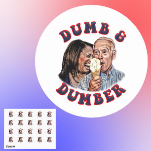 Tecknaden Funny Dumb och Dumber Biden Harris Runt Klistermärke