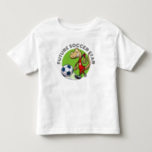 Tecknaden Future Soccer Star Funny Gecko Footballe T Shirt