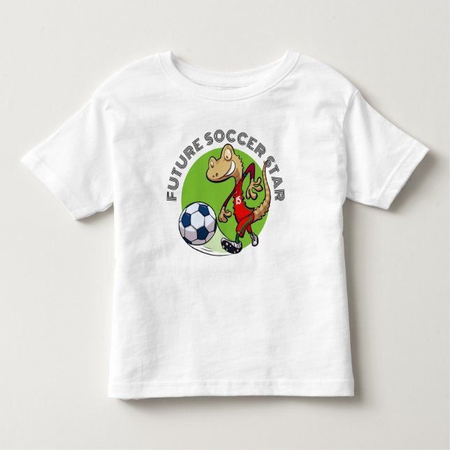 Tecknaden Future Soccer Star Funny Gecko Footballe T Shirt (Framsida)