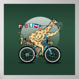 Tecknaden Giraffe är en fin bikepacking Poster