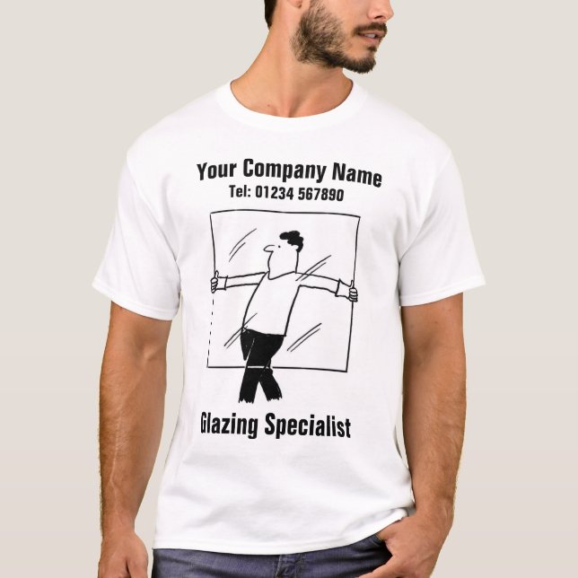 Tecknaden Glazing Specialist T Shirt (Framsida)