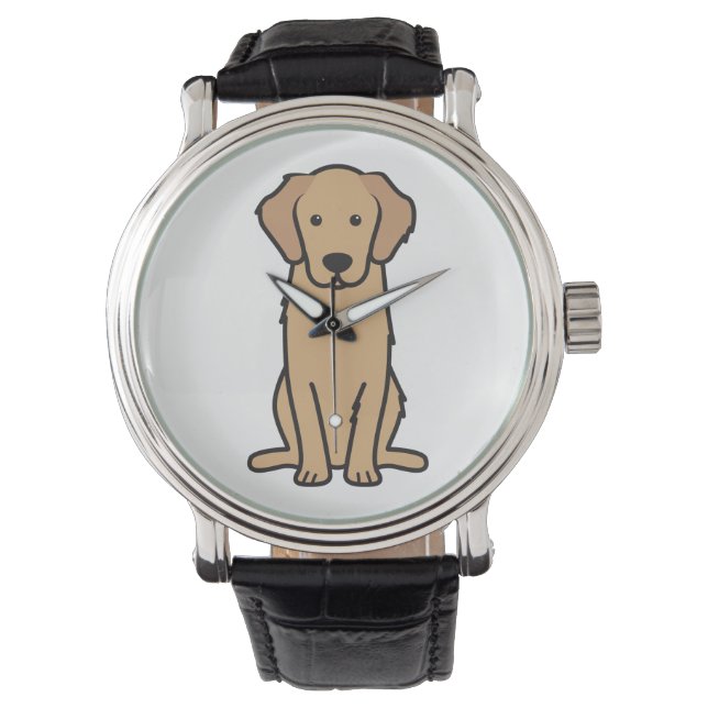 Tecknaden Golden Retriever Hund Armbandsur (Framsida)