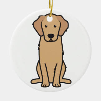 Tecknaden Golden Retriever Hund Julgransprydnad Keramik