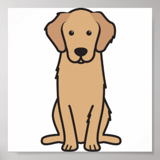 Tecknaden Golden Retriever Hund Poster