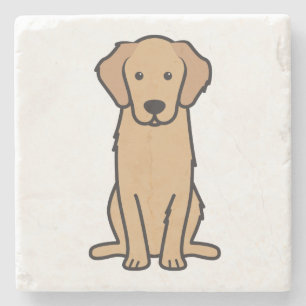 Tecknaden Golden Retriever Hund Underlägg Sten