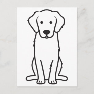 Tecknaden Golden Retriever Hund Vykort