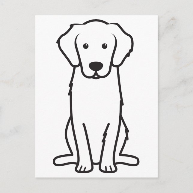 Tecknaden Golden Retriever Hund Vykort (Framsida)