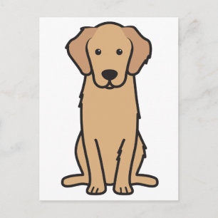 Tecknaden Golden Retriever Hund Vykort